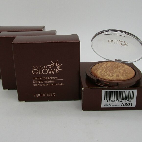 AVON Glow Marbleized Bronzer GLAM GLOW A301 - Lot of 4